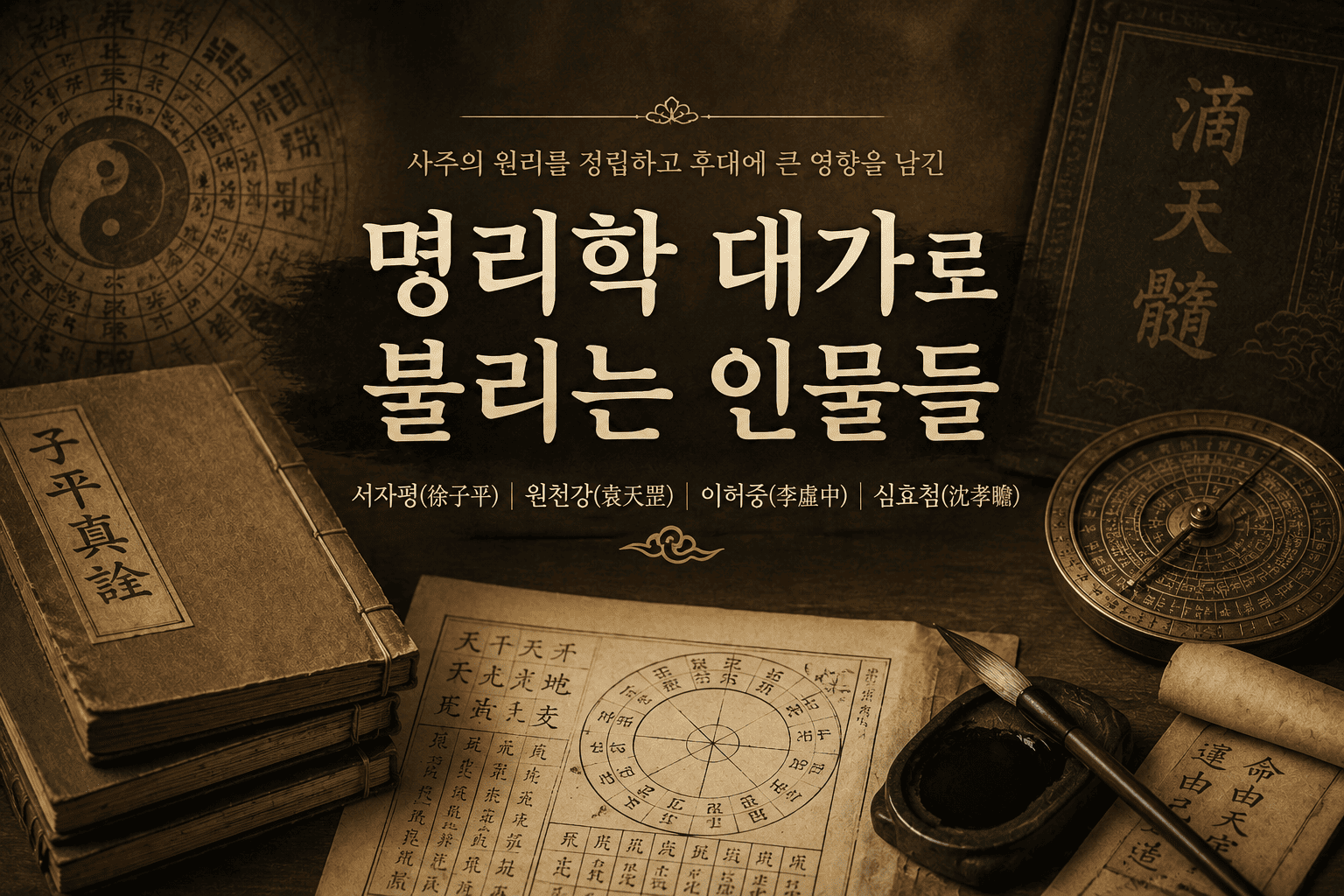 명리학의 대가들 이야기 서자평 원천강 이허중 심효첨 사주 계보
